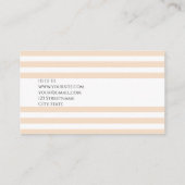 シンプル ライト クリーム パステル ストライプ エレガント ミニマル 名刺 (裏面)