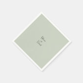 シンプル ライト セージ カスタム ウェディング コーヒー カップ ナプキン スタンダードカクテルナプキン (角)