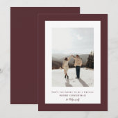 シンプル ライト チョコレート コスモス フレーム フォト シーズンカード (正面/裏面)