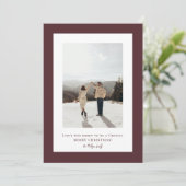 シンプル ライト チョコレート コスモス フレーム フォト シーズンカード (スタンド正面)