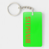 シンプル&ライモダンムグリーン&オレンジ-パーソナライズされた キーホルダー (正面)