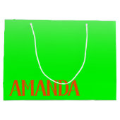 シンプル&ライモダンムグリーン&オレンジ-パーソナライズされた ラージペーパーバッグ (裏面)