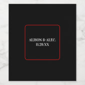 シンプル ラスベガス ブラック ホワイト レッド イベント ワインラベル (シングルラベル)