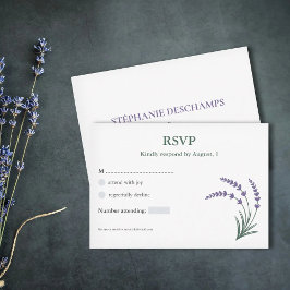 シンプル ラベンダー ウェディング RSVP カード