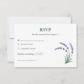 シンプル ラベンダー ウェディング RSVP カード (正面)