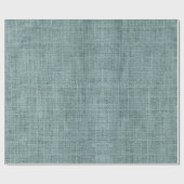 シンプル リアルな麻布のテクスチャー ラスティック サージュグリーン ラッピングペーパー (フラット)