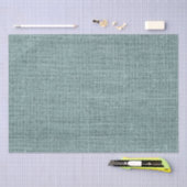 シンプル リアルな麻布のテクスチャー ラスティック サージュグリーン 薄葉紙 (クラフト)