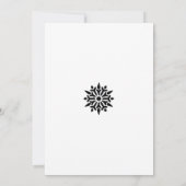 シンプル レッド ホワイト ブラック クリスマス サンタ 雪の結晶 招待状 (裏面)