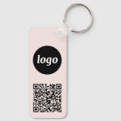シンプル ロゴ QR コード ビジネス キーホルダー (裏面)
