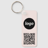 シンプル ロゴ QR コード ビジネス キーホルダー (正面)