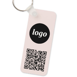 シンプル ロゴ QR コード ビジネス キーホルダー