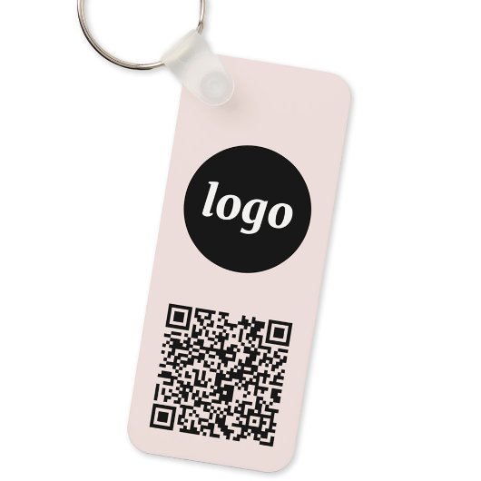 シンプル ロゴ QR コード ビジネス キーホルダー