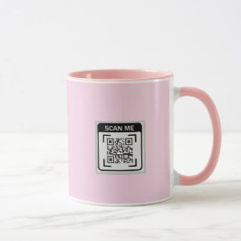 シンプル ロゴ QR コード ビジネス ピンク マグカップ