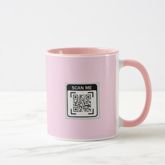 シンプル ロゴ QR コード ビジネス ピンク マグカップ (右)