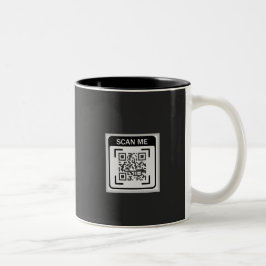 シンプル ロゴ QR コード ビジネス ブラック ツートーンマグカップ