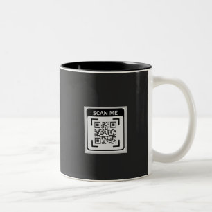 シンプル ロゴ QR コード ビジネス ブラック ツートーンマグカップ
