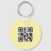 シンプル ロゴ QR コード ビジネス ライトイエロー キーホルダー (裏面)