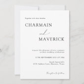 シンプル ロマンチック フォト タイポグラフィー QRコード ウェディング 招待状 (正面)