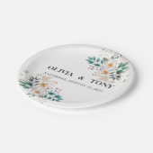 シンプル ロマンティック フラワー ウェディング ペーパープレート (アングル)