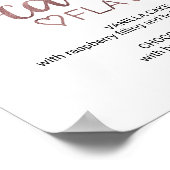 シンプル ローズゴールド カリグラフィー ケーキ フレーバー サイン (角)