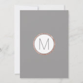 シンプル ローズゴールド フレーム スレートグレー ベビーシャワー 招待状 (裏面)