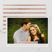 シンプル ローズゴールド ブロック フォト セーブ・ザ・デート (正面/裏面)