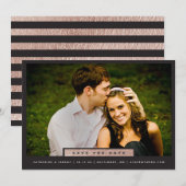 シンプル ローズゴールド ブロック フォト セーブ・ザ・デート (正面/裏面)