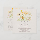 シンプル ワイルドフラワーズ ボタニカル ウェディング 招待状 (正面/裏面)