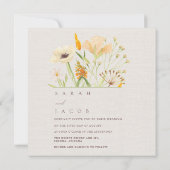 シンプル ワイルドフラワーズ ボタニカル ウェディング 招待状 (裏面)