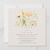 シンプル ワイルドフラワーズ ボタニカル ウェディング 招待状 (正面)