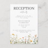 シンプル ワイルドフラワー ウェディング レセプション エンクロージャーカード (正面)