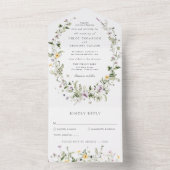 シンプル ワイルドフラワー リース ウェディング オールインワン招待状 (内側)