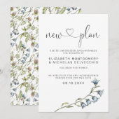 シンプル ワイルドフラワー | 結婚式延期のお知らせ 招待状 (正面/裏面)