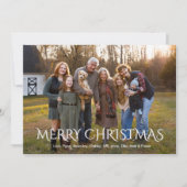 シンプル ワン フォト ホワイト タイポグラフィー ファミリー アップデート シーズンカード (正面)