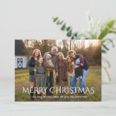 シンプル ワン フォト ホワイト タイポグラフィー ファミリー アップデート シーズンカード (スタンド正面)