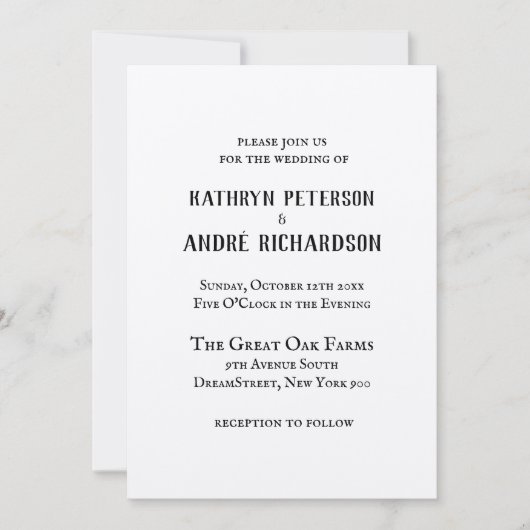 シンプル ヴィンテージ クラフト タイプ 結婚式 招待状 (正面)