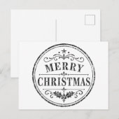 シンプル ヴィンテージ クリスマス ポストカード (正面/裏面)