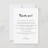 シンプル ヴィンテージ ブラシ フォト ウェディング サンキューカード (裏面)