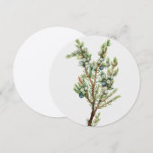 シンプル ヴィンテージ ボタニカル マウンテン ジュニパー 招待状 (正面/裏面)