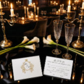 シンプル ヴィンテージ モノグラム 偽金 ウェディング RSVP