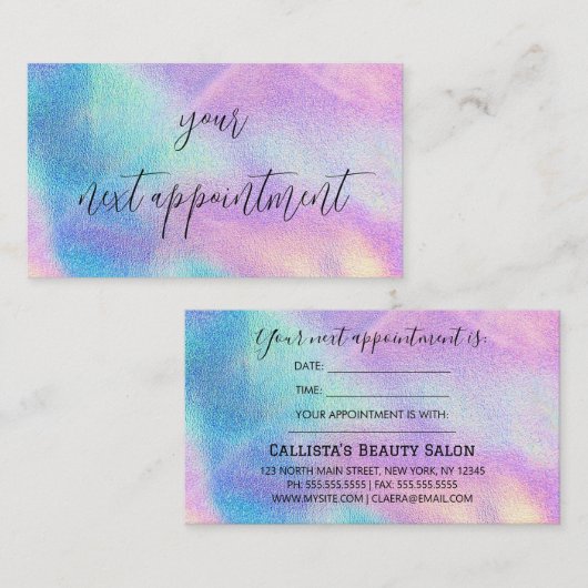 シンプル 予約カード (正面/裏面)