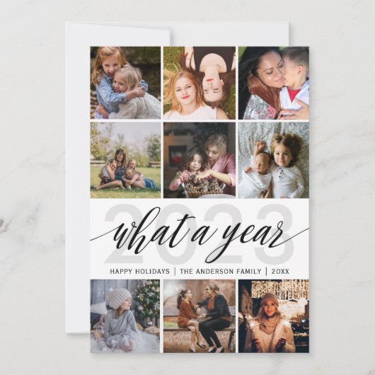 シンプル　今年の思い出 フォト コラージュ シーズンカード (正面)