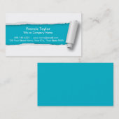 シンプル、元のターコイズによって裂かれるペーパーデザイン… 名刺 (正面/裏面)