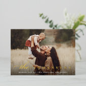 シンプル |写真のクリスマス(横) 箔シーズンカード (立ち正面)