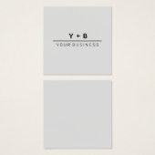 シンプル+初期のカスタムロゴノートカード (正面&裏面)