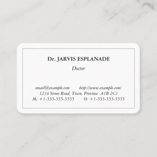 シンプル、医療スペシャリスト名刺 名刺 (正面)