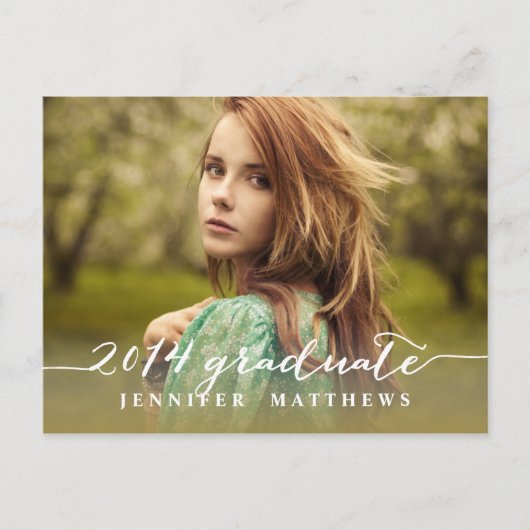 シンプル | 卒業パーティー招待状 インビテーションポストカード (正面)