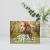 シンプル | 卒業パーティー招待状 インビテーションポストカード (スタンド正面)