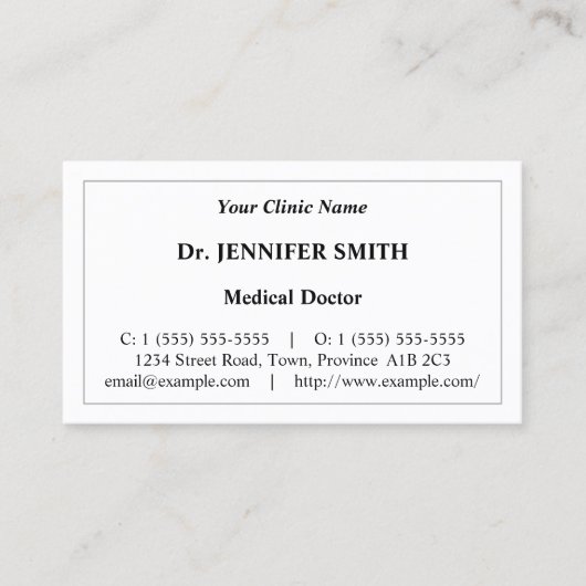 シンプル、基本、および謙虚な名刺 名刺 (正面)