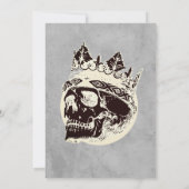 シンプル 大人 ヴィンテージ ハロウィンパーティー ゴシック スカル 招待状 (裏面)